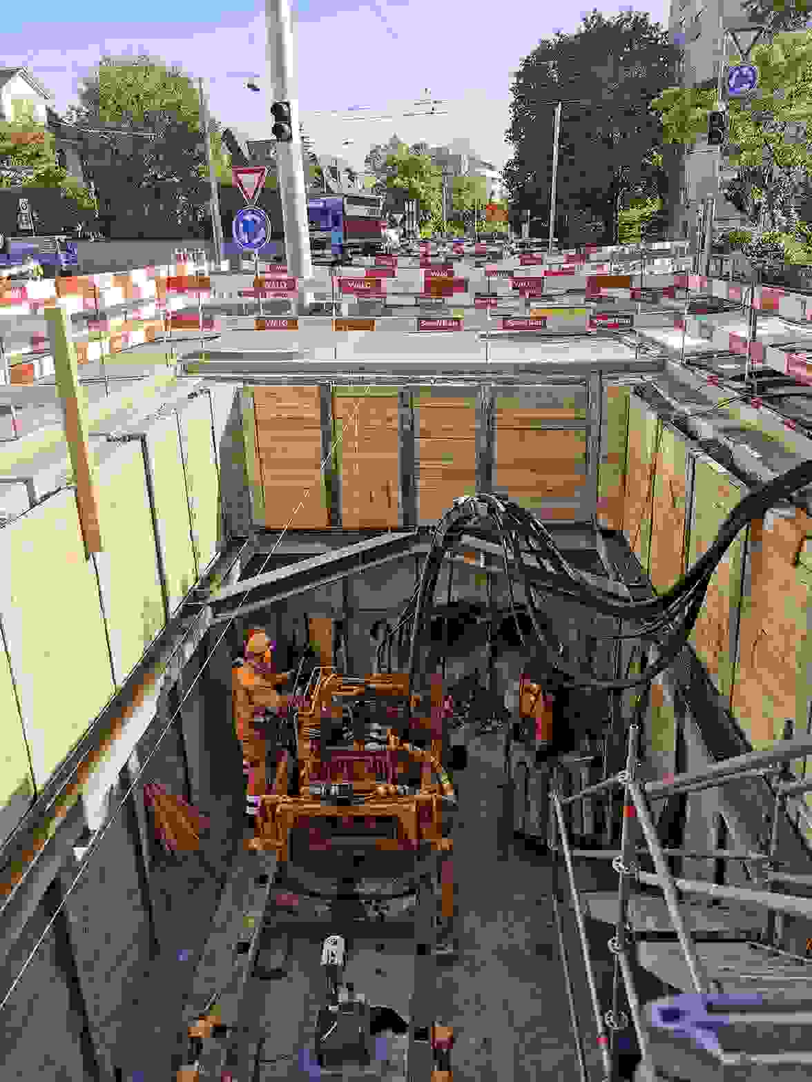 Tunnelbohrmaschine am Kreisel Bümplizstrasse